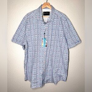 NWT Robert Graham Men’s Tailored Fit Short Sleeve Dot Pattern Size 3XL